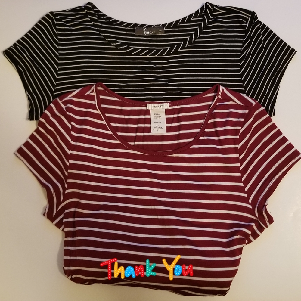 🦀 (All) 2 Striped Short sleeve Women's blouse